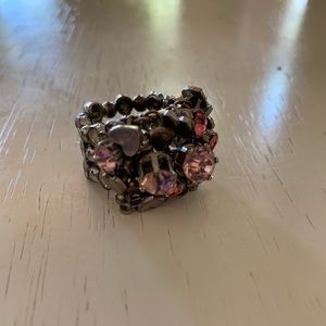 Silver & Pink Costume Ring